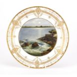 Royal Worcester cabinet plate hand painted with an Indian river scene by Harry Davis in 1926, for