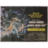 Vintage James Bond 007 Moonraker UK quad film poster, printed by Lonsdale and Bartholomew 1979 :