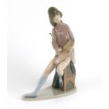 Large Nao figure of a young female artist, 31cm high :For Further Condition Reports Please Visit Our