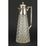 Victorian silver mounted cut glass claret jug by Atkin Brothers, Sheffield 1886, 31cm high :For
