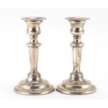 Pair of silver candlesticks of tapering form, by M C Hersey & Son Ltd, London 1996, 14cm high, 322.