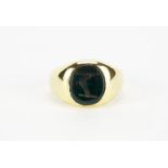 Victorian 18ct gold bloodstone seal ring, Chester 1876, size O, 8.7g :For Further Condition