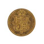 Queen Victoria 1887 shield back half sovereign :For Further Condition Reports Please Visit Our