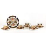 Royal Crown Derby Old Imari teaware including cups and saucers, the largest 20.5cm in diameter :