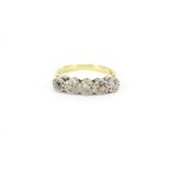 18ct gold diamond five stone ring, size N, 3.7g :For Further Condition Reports Please Visit Our
