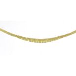 Norwegian 14ct gold flat link necklace, 42cm in length, 22.8g :For Further Condition Reports