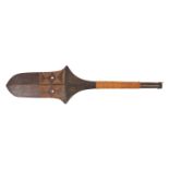 Fijian Culacula paddle war club, finely carved with geometric motifs, 93.5cm in length :For