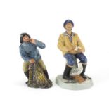 Two Royal Doulton figures, The Seafarer HN2455 and Sea Harvest HN2257, the largest 22cm high :For