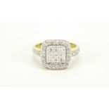 18ct gold diamond cluster ring, size L, 3.5g :For Further Condition Reports Please Visit Our