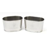 Pair of Bollinger design aluminium ice buckets, each 26cm H x 44cm W :For Further Condition