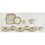 Wedgwood Cornucopia six place tea service including teapot milk jug, sugar bowl and trio's :For