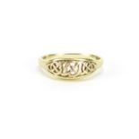 9ct gold Celtic design ring, size S, 3.5g :For Further Condition Reports Please Visit Our Website.