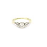 18ct gold diamond solitaire ring, size P, 2.4g :For Further Condition Reports Please Visit Our