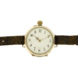 Vintage 800 grade silver wristwatch with enamelled dial, 3cm in diameter :For Further Condition