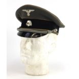 German Military interest visor cap with badges :For Further Condition Reports Please Visit Our