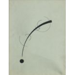 After Wassily Kandinsky - Abstract composition, black lines, Russian school ink on paper, stamp