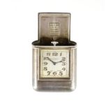 Art Deco Juvenia silver travel watch, numbered 71512, impressed marks to the case, 4.8cm in