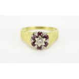 18ct gold ruby and diamond ring, size P, 4.7g :For Further Condition Reports Please Visit Our