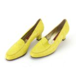 Pair of F Pinet by Angelo Coppola ostrich leather shoes, size 38.5 :For Further Condition Reports