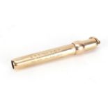 9ct gold propelling pencil, 8.5cm in length when closed, 26.5g :For Further Condition Reports Please