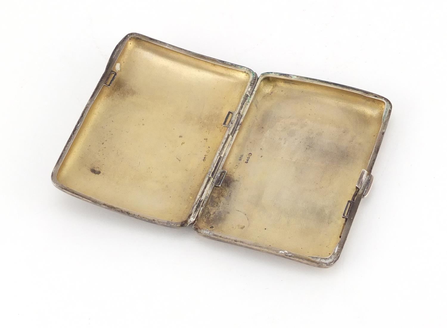 Austo-Hungarian 900 grade silver and enamel cigarette case by Georg A Scheid, enameled with a pin up - Image 3 of 4