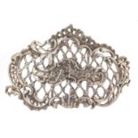 Victorian silver two piece nurses buckle with acanthus leaf decoration, by Samuel Jacob, London