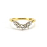 18ct gold diamond herringbone ring, size M, 2.8g :For Further Condition Reports Please Visit Our