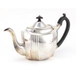Georgian silver teapot by Peter, Ann and William Bateman, London 1802, 17cm high, 484.0g :For