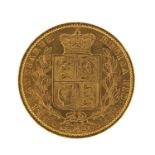 Victoria Young Head 1869 shield back sovereign :For Further Condition Reports Please Visit Our