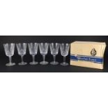 Set of six Waterford crystal Lismore pattern glasses, with box, 17.5cm high :For Further Condition