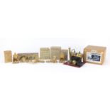 Hobbies model steam engine and five Britains hand painted commemorative miniatures, all with boxes