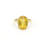 9ct gold citrine ring, size O, 3.8g :For Further Condition Reports Please Visit Our Website. Updated