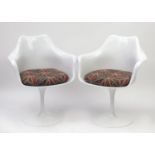 Pair of Eero Saarinen design tulip chairs, impressed Swady to the bases, each 86cm high :For Further