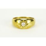 18ct gold diamond solitaire Gypsy ring, size L, 4.8g :For Further Condition Reports Please Visit Our
