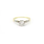 18ct gold diamond solitaire ring, size P, 2.2g :For Further Condition Reports Please Visit Our