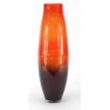 Large Monart orange and brown art glass vase, 45cm high :For Further Condition Reports Please