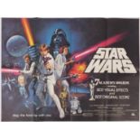 Vintage Star Wars IV A New Hope UK quad film poster, printed by W E Berry 1977 :For Further