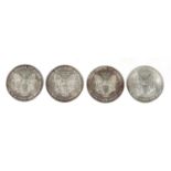Four United States of America silver dollars, comprising dates 2001, 2002, 2006 and 2006 :For