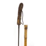 Bamboo sword stick with steel blade, 86.5cm in length :For Further Condition Reports Please Visit