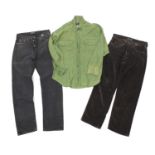 Two pairs of vintage Versace trousers and a shirt :For Further Condition Reports Please Visit Our