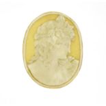 Large Victorian cameo panel of a classical male, 5.5cm in length :For Further Condition Reports
