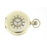 Gentleman's silver Syren half hunter pocket watch with subsidiary dial, the case dated Birmingham