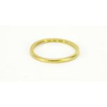 Victorian 22ct gold wedding band, size M, Sheffield 1904, 1.6g :For Further Condition Reports Please