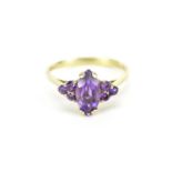 9ct gold amethyst ring, size M, 1.8g :For Further Condition Reports Please Visit Our Website.