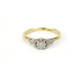 18ct gold diamond solitaire ring, size N, 2.3g :For Further Condition Reports Please Visit Our