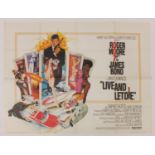 Vintage James Bond 007 Live And Let Die UK quad film poster, printed by Lonsdale and Bartholomew :