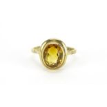 9ct gold citrine ring, size L, 2.5g :For Further Condition Reports Please Visit Our Website. Updated