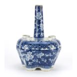 Chinese blue and white porcelain tulip vase, hand painted with prunus flowers, 26.5cm high :For