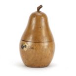George III style treen pear design tea caddy, 19cm high :For Further Condition Reports Please