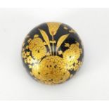Japanese lacquered weight gilded with flowers, 5.5cm in diameter :For Further Condition Reports